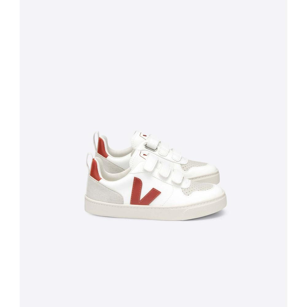 Kids\' Veja V-10 CWL Shoes White/Burgundy | SG 785ILH